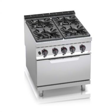 Gas stove Bertos G9F4+FG1 4-burner with oven (4 kW)
