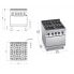 Gas stove Bertos G9F4+FE 4-burner with electric oven