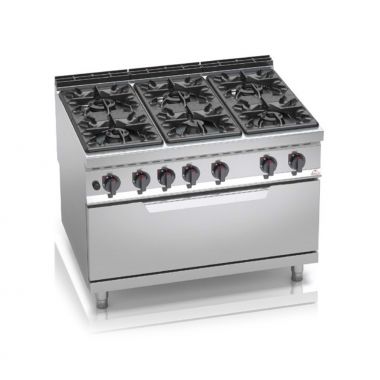 Gas stove Bertos G9F6+T 6-burner with oven (12 kW)