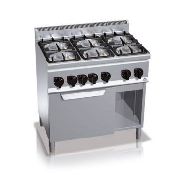 Gas stove Bertos G9F6+FG1 6-burner with oven (4 kW)