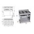 Gas stove Bertos G9F6+FG1 6-burner with oven (4 kW)
