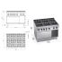 Gas stove Bertos G9F6E+FG1 6-burner with oven (4 kW)