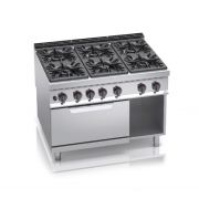Plynový sporák Bertos G9F6PW+FG1 6-plotýnkový s troubou (4 kW)