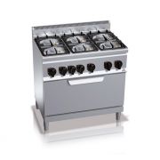 Plynový sporák Bertos G6F6+T 6-plotýnkový s troubou 6 kW