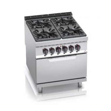 Gas stove Bertos G9F6+FE 6-burner with electric oven