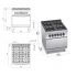Gas stove Bertos G9F6+FE 6-burner with electric oven