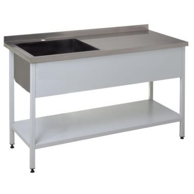 Výrobní stůl s vestavěným dřezem 1000x700x850 SZM-7-4-1