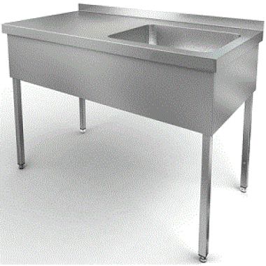Výrobný stôl so vstavaným drezom 1300x700x850 SZM-7-4-30