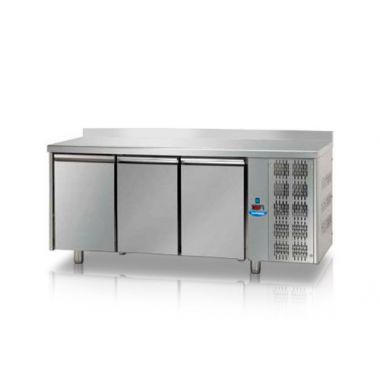 Refrigerated table with wall-mounted side Tecnodom TF 03 MID GN AL 3 doors