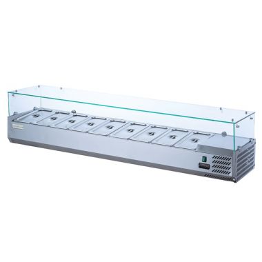 Refrigerated display case for topping GoodFood GF-VRX2000/380-H6C
