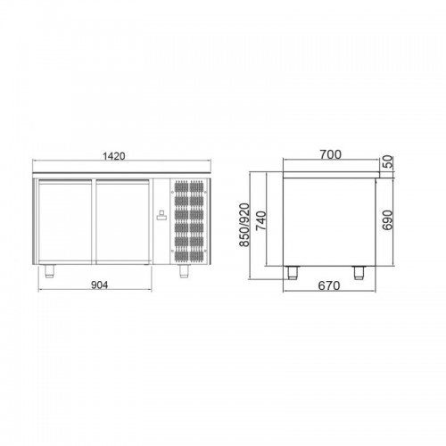 Chladiaci stôl TF 02 MID GN Tecnodom